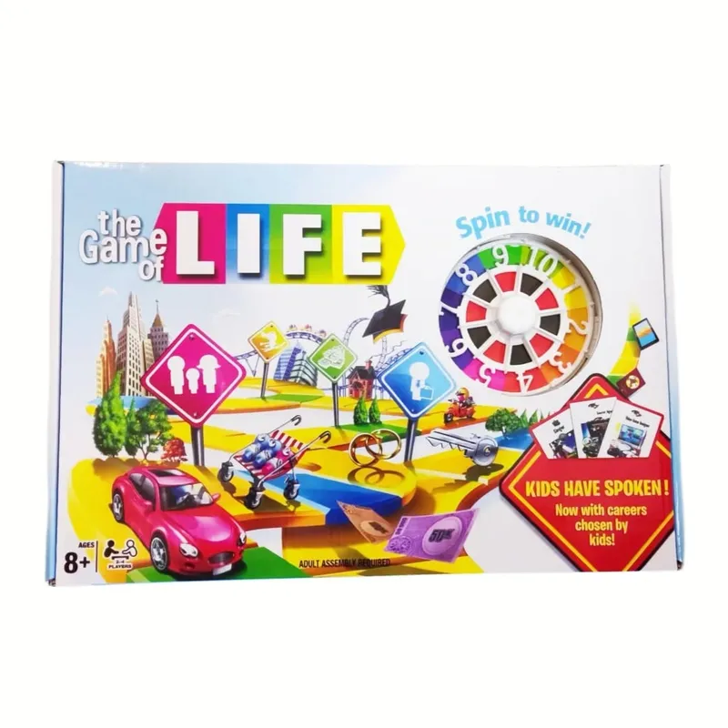 Jogo de tabuleiro de simulação de vida-jogo de festa com roda giratória (2-4 jogadores), jogo de cartas ideal para reuniões familiares, presente
