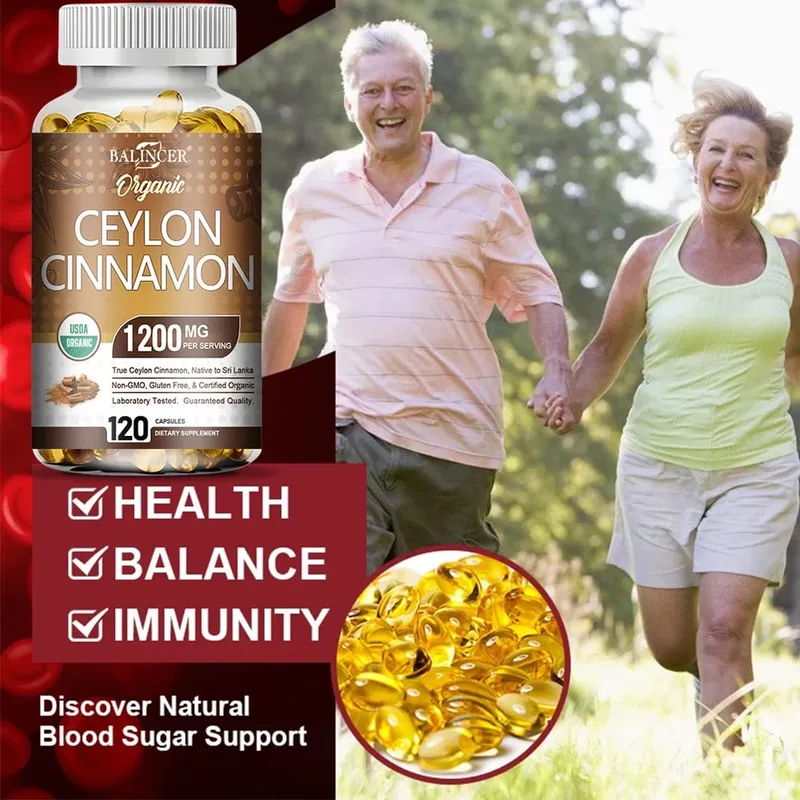 Suplemento Orgânico de Canela do Ceilão - Antioxidante Sistema Imunológico Saúde Cardiovascular e Gastrointestinal Não OGM Sem Glúten