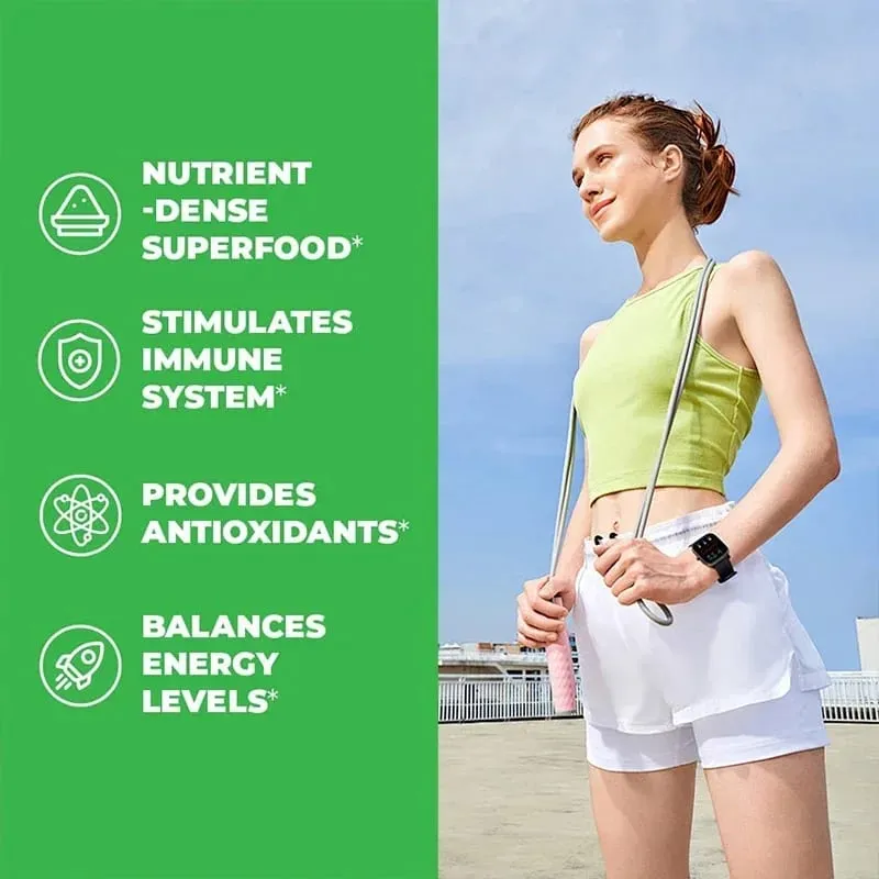 Spirulina Chlorella Capsules - Supports Cardiovascular and Immune System Health Powerful Antioxidant
