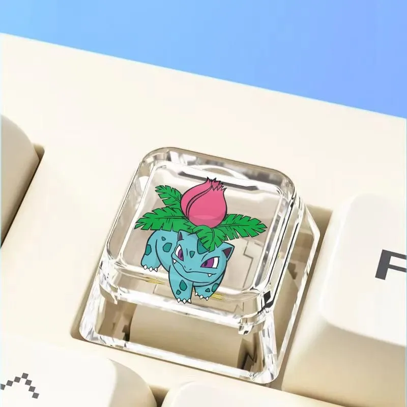 Teclado mecânico cruzado personalizado anime keycap único charmeleon blastoise eevee transparente dos desenhos animados keycap