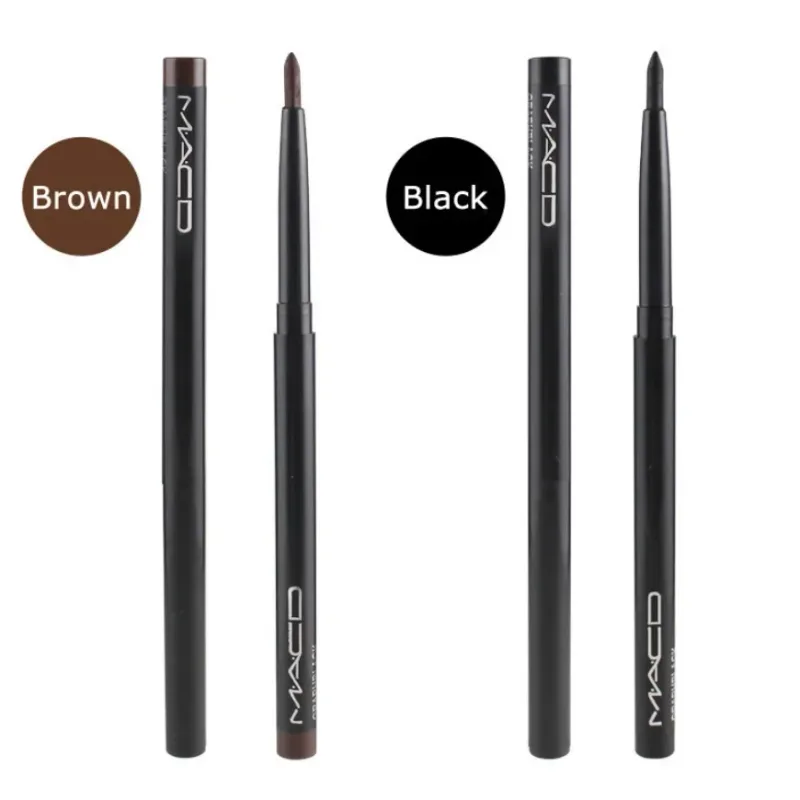 1 pçs à prova dwaterproof água preto marrom suave lápis delineador maquiagem permanente caneta delineador de longa duração automático olhos ferramentas de maquiagem