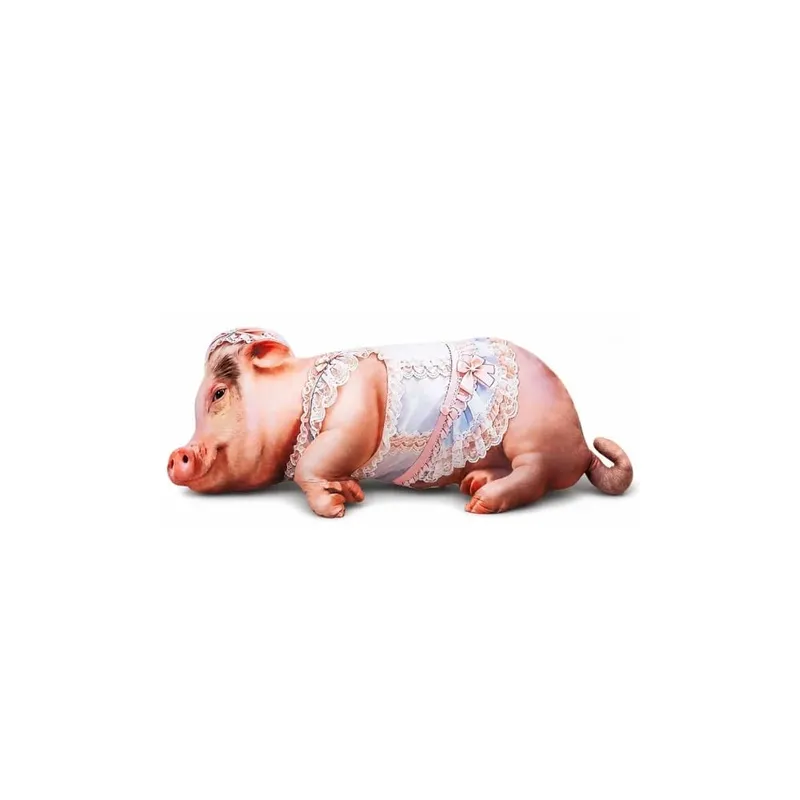 Material travesseiro de corpo animal pp algodão preenchido textura macia almofada animal 40cm tamanho design bonito porco chaveiro uso no quarto — image 7