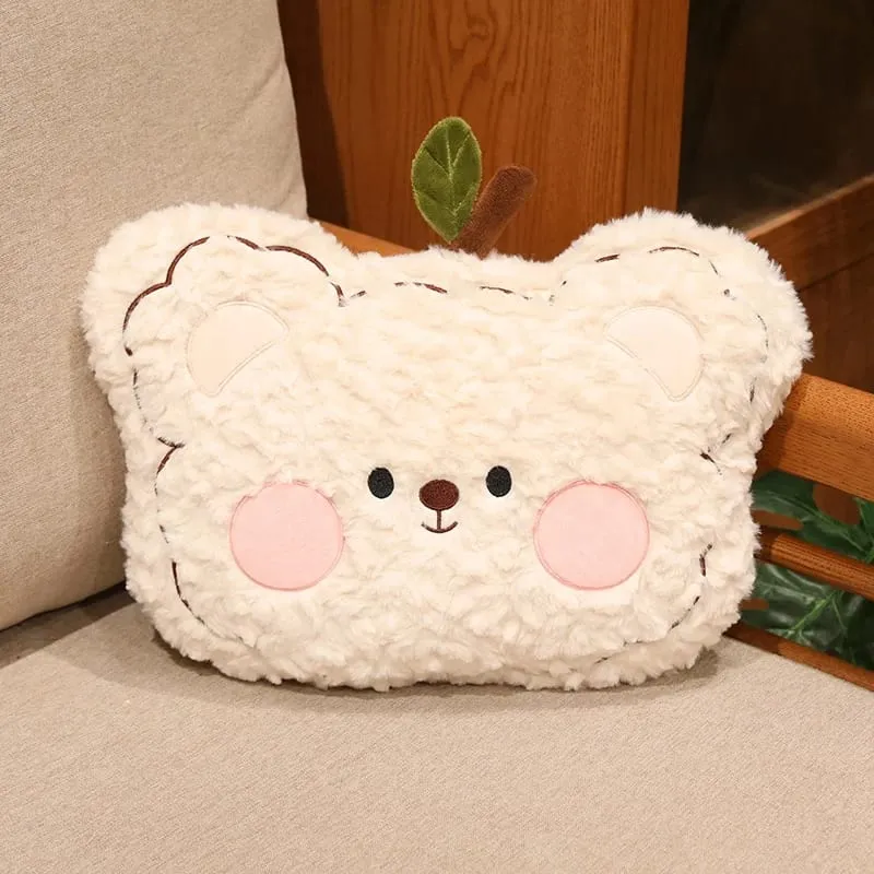 40cm cabeça de urso de pelúcia travesseiro de pelúcia bonito urso rosto lance travesseiro macio fofo almofada de pelúcia sofá quarto decoração de casa presente