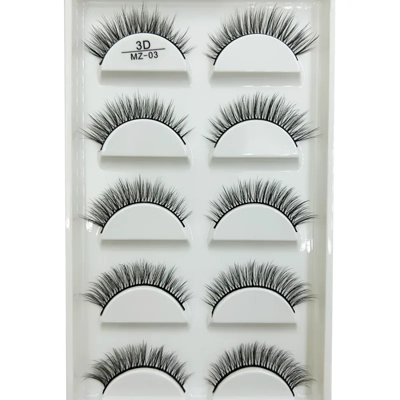Wholesale 5 Pairs 3D Natural Mink False Eyelashes Makeup Extension Eyelash Fake Eye Lashes Faux Cils Make Up Beauty Cilios