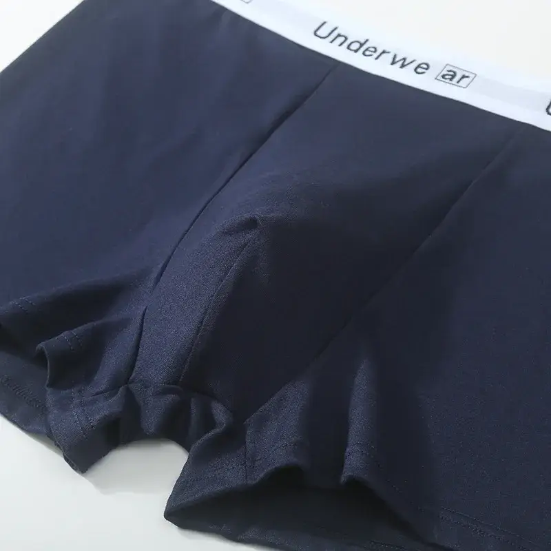 3 pçs masculino cintura média impresso boxers shorts cor sólida simples casual briefs roupa interior respirável confortável calcinha L-2XL