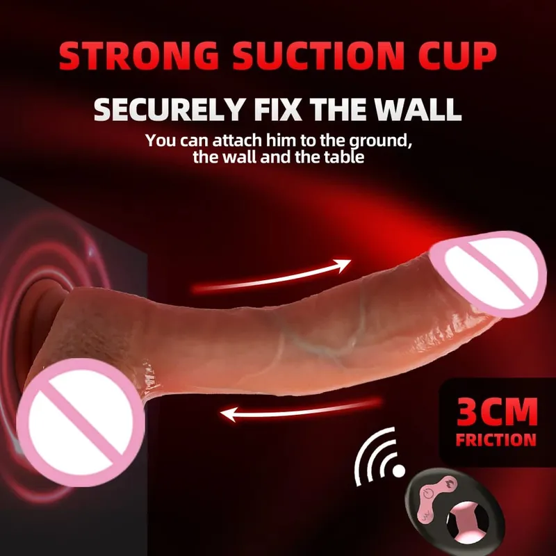 9.65 "empurrando grande vibrador silicone com 10 modos de impulso e vibração e aquecimento brinquedos sexuais vibrador anal com ventosa