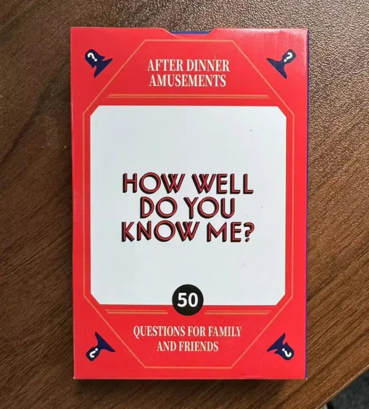 Mini jogo de cartas para festa de jantar multitemático, portátil, jogos de festa, curiosidades, enigmas e iniciantes de conversa para adultos e crianças