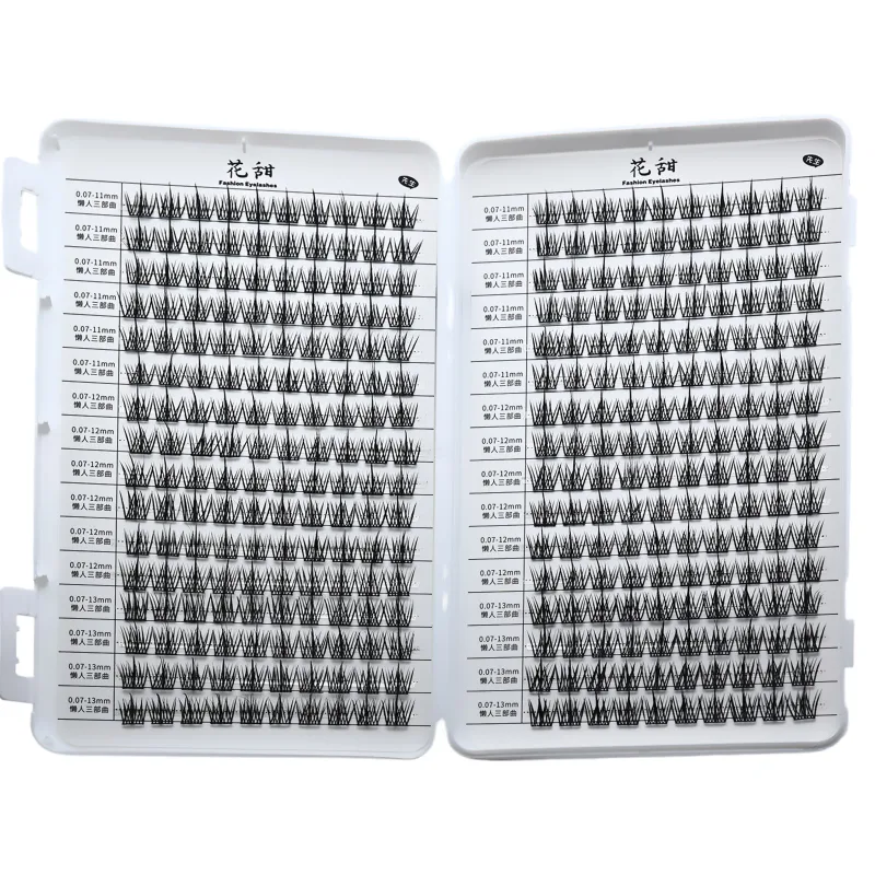 D curl cluster cílios comprimento misto cílios postiços individuais naturais finos reutilizáveis ​​diy extensões de chicote para casa maquiagem dos olhos