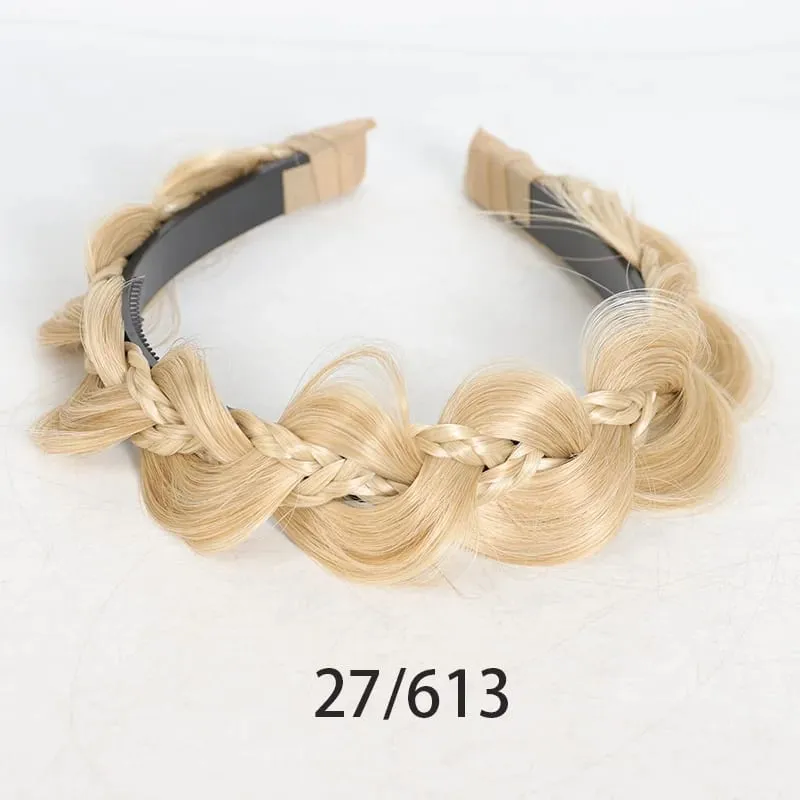 Twist Braid Headband Synthetic Fishbone Braid Wig Headband 1pc Non-Slip Twist Braid Hair Hoop Hair Accessories For Women Girls