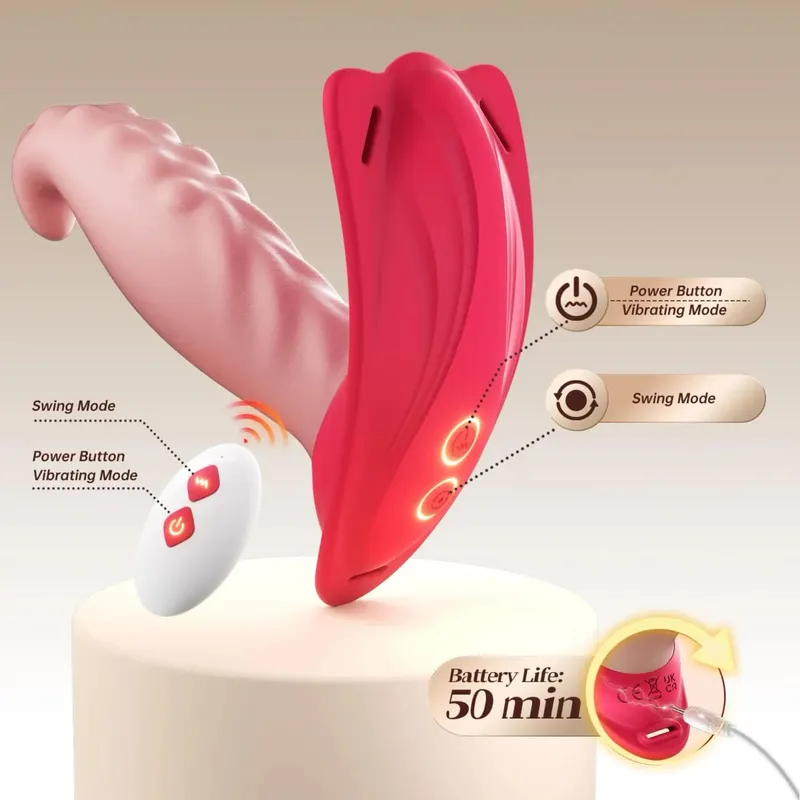 Vibrador wearable mini clit calcinha borboleta vibrador com vibrações de controle remoto discreto rosa brinquedo sexo feminino casal prazer