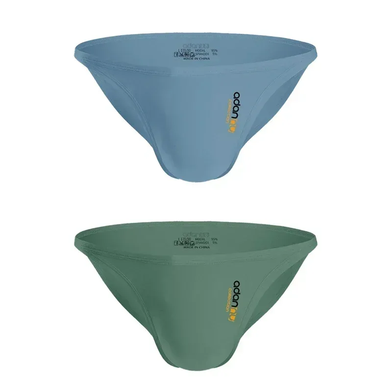 Cuecas modais masculinas de cintura baixa, sexy, cor sólida, simples, triângulo, roupa íntima, esportes, respirável, confortável, calcinha masculina