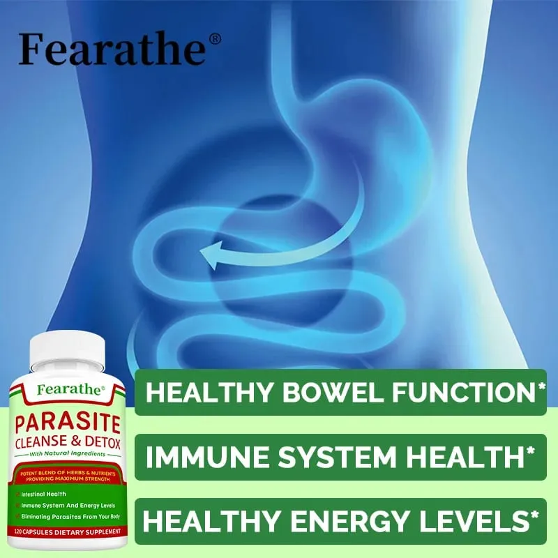 Intestinal Parasite Cleanse Capsules - Black Walnut + Wormwood Herbal Blend Digestive Health Colon Detox & Gut Health Support