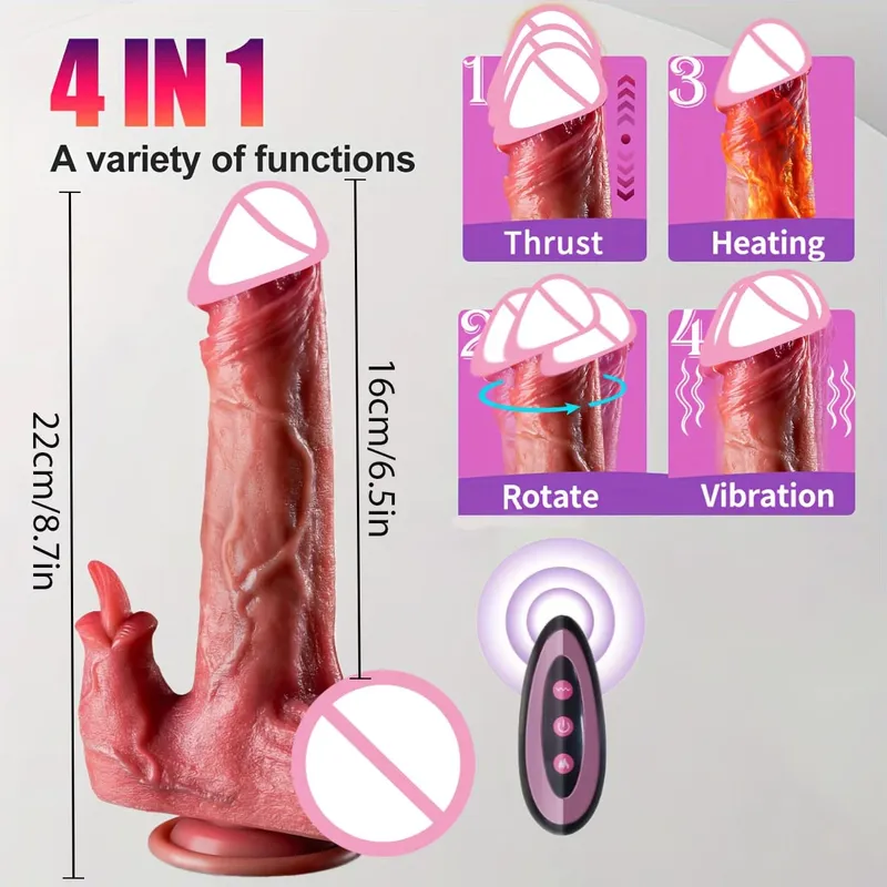 Vibrador realista vibrador impulso pênis língua lambendo clitóris dupla penetração anal máquina de sexo orgasmo rápido para mulher brinquedo sexual