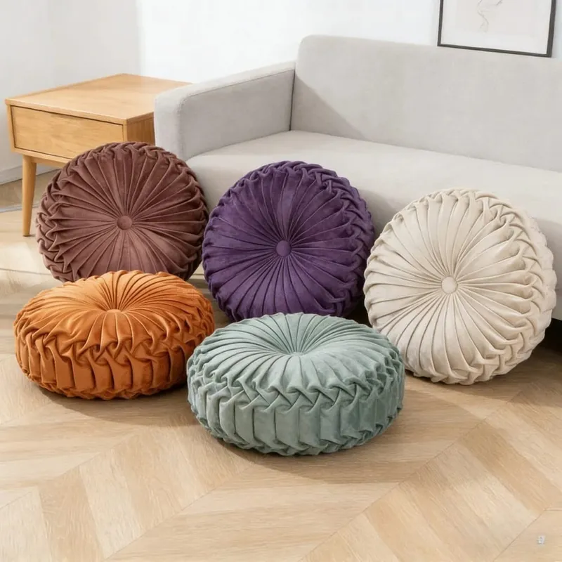 Plush Pumpkin Cushion Handmade Lumbar Support Pillow for Sofa Bed Office Nordic Decor