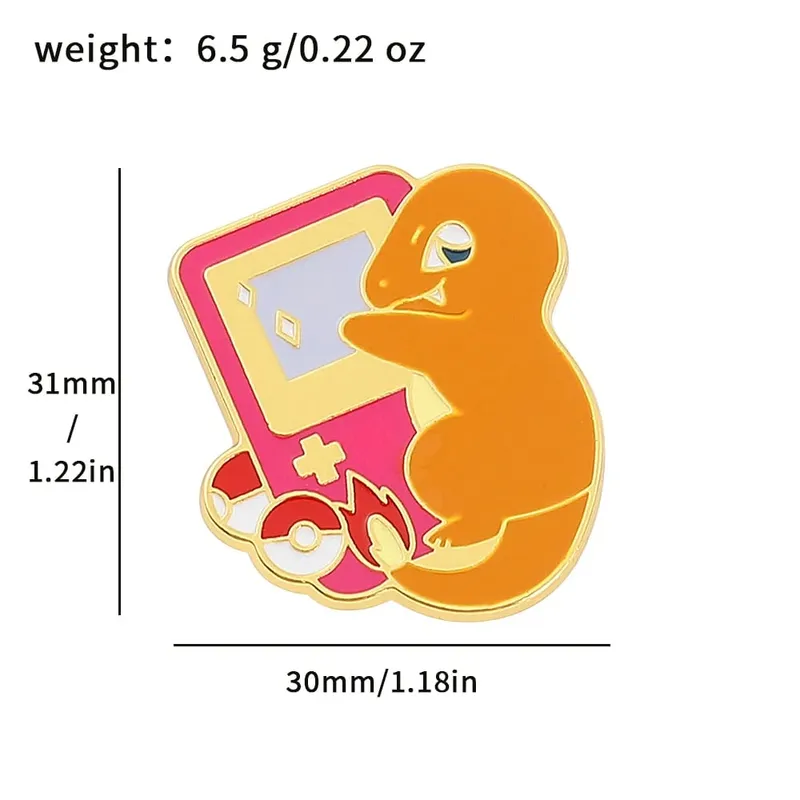 Cute Pikachu Brooch Anime Figures Gengar Psyduck Squirtle Togepi Bulbasaur Enamel Lapel Pin Badges on Backpack