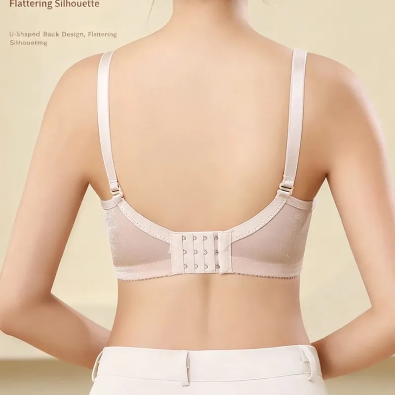 Sutiã push up ultra grosso de 8 cm, renda reunida sem fio, cobertura completa, lingerie, suporte lateral para copo A/B feminino