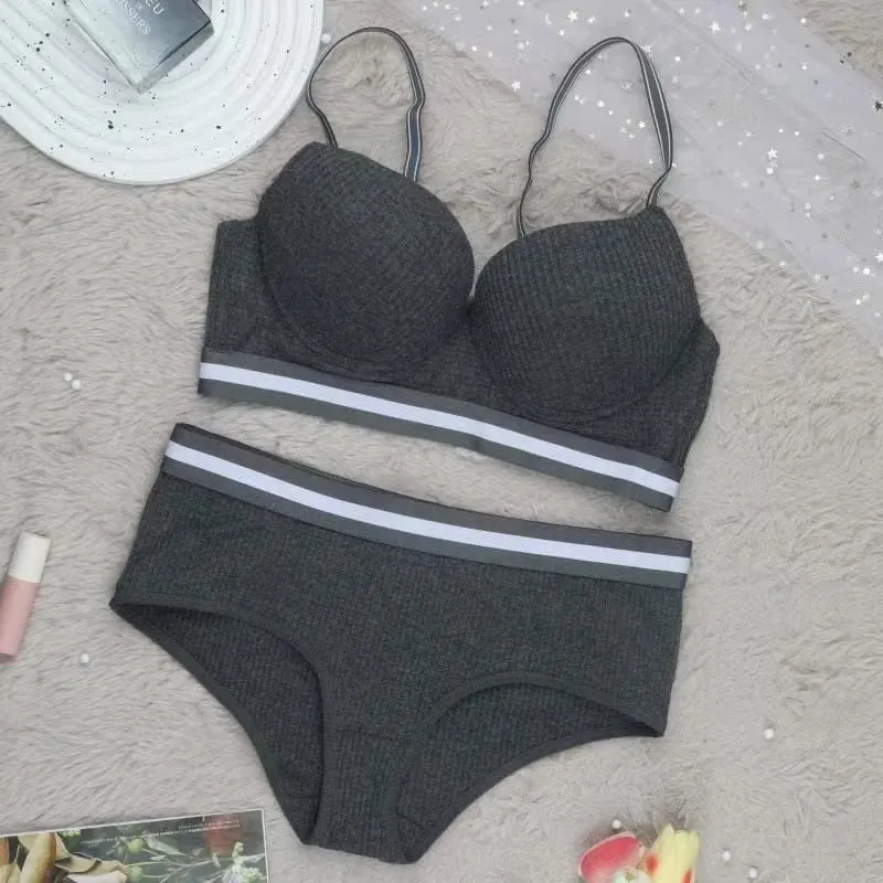 Sexy push up sutiã conjunto alças ajustáveis ​​underwire conforto sutiãs respirável acolchoado copo íntimo lingerie