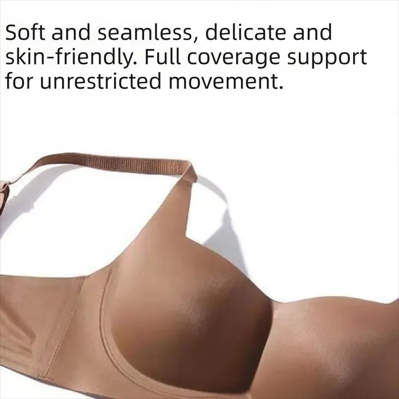 Bralette acolchoado anti-flacidez lingerie sutiãs cor sólida lingerie fina push up sutiã pele-abraçando sutiã invisível sem costura para mulher