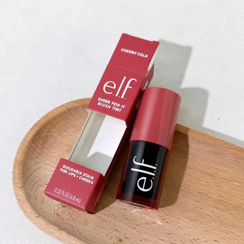 Novo elf brilho labial de 8 cores e blush em pó multicolorido, textura fina, leve, hidratante, nutritivo, bálsamo labial, cosméticos de cuidados