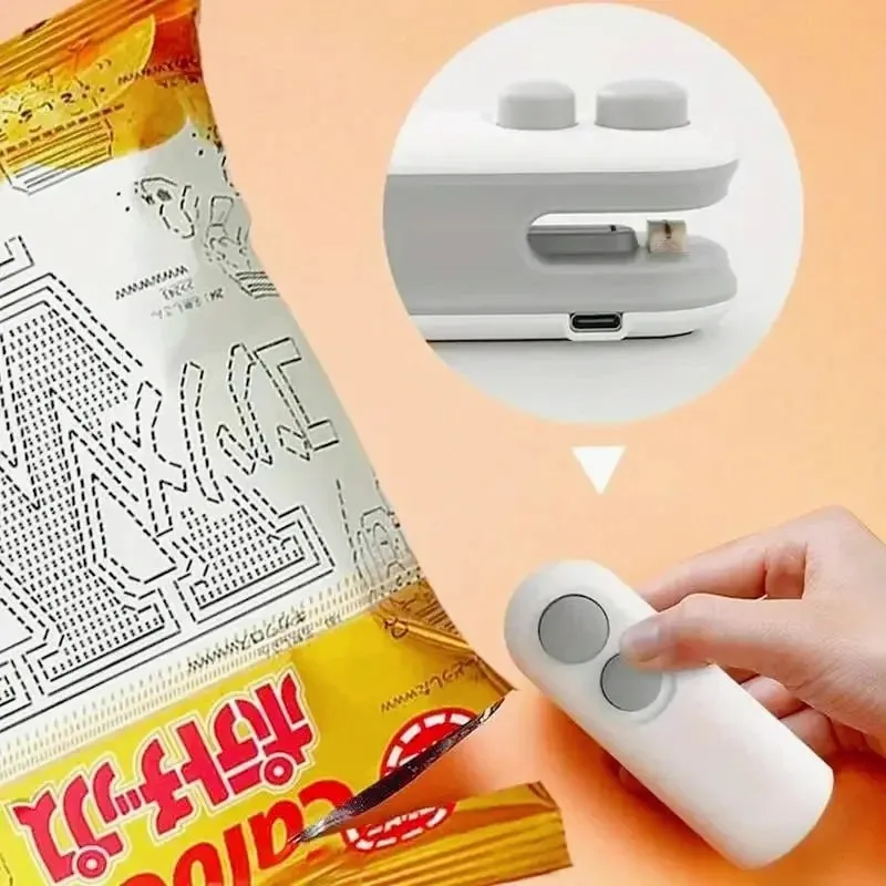 2-in-1-Plastiktüten-Versiegelungsgerät, Mini-tragbare Plastiktüten-Versiegelungsmaschine, thermische Versiegelungsmaschine, Handheld-Heißsiegelgerät für die Aufbewahrung von Lebensmitteln und Verpackungen