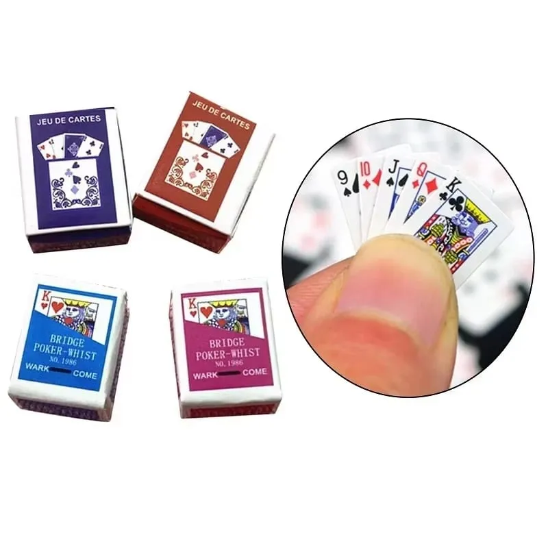 Mini Cartoon Playing Poker Fun Cards Student Stress Relieving Board Games Small Toys Casual Fingertip Playing Poker