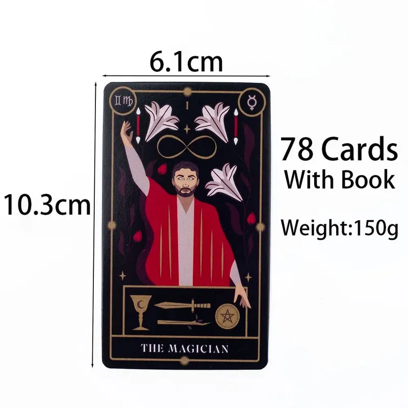 Tarot Magick Deck with Guidebook 10.3x6.1 cm Tabletop Oracle Cards for Parties for Divination and Spiritual Insight Board Game