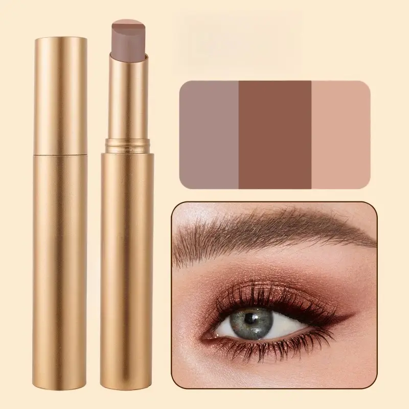 Sombra de olho perolada fosca em 3 cores, à prova d'água, durável, brilho, maquiagem para os olhos, cosméticos de longa duração