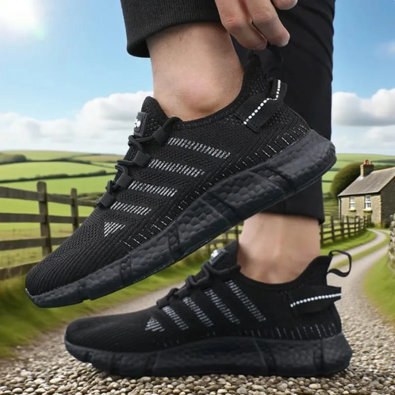 Tênis de corrida de sola macia para homens malha respirável flexível tênis casuais confortáveis ​​solas sustentáveis ​​sapatos de treinamento de tênis