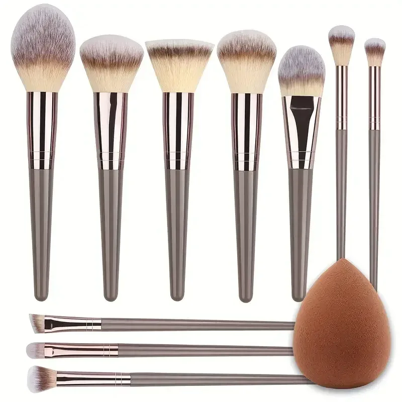 Conjunto de pincéis de maquiagem 3-20 peças, base, iluminador, sombra, blush, corretivo, ferramentas de beleza feminina, esponjas de beleza, polegar puff