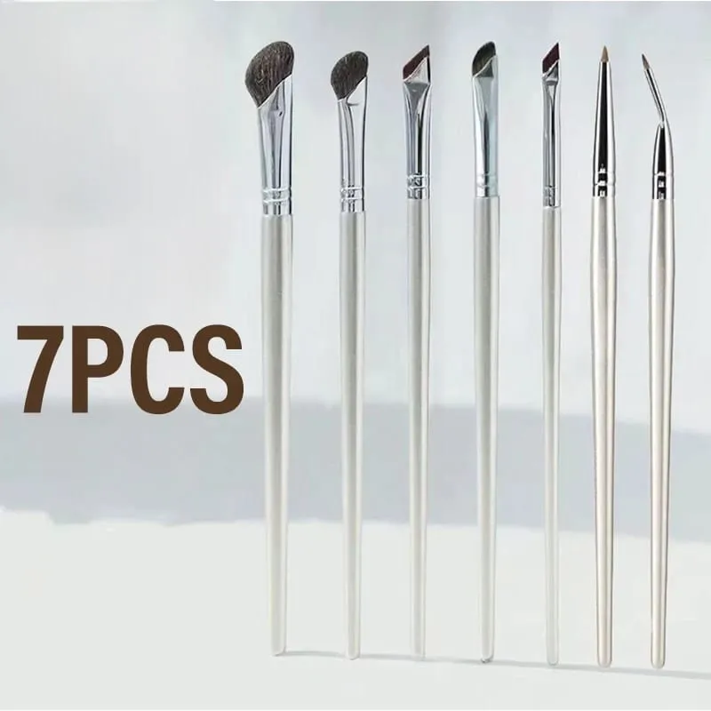 Conjunto de pincéis profissionais para maquiagem de olhos, 7 peças, ângulo dobrado, delineador e corretivo sob os olhos, Aegyo Sal, ferramenta de sombra e rasgo