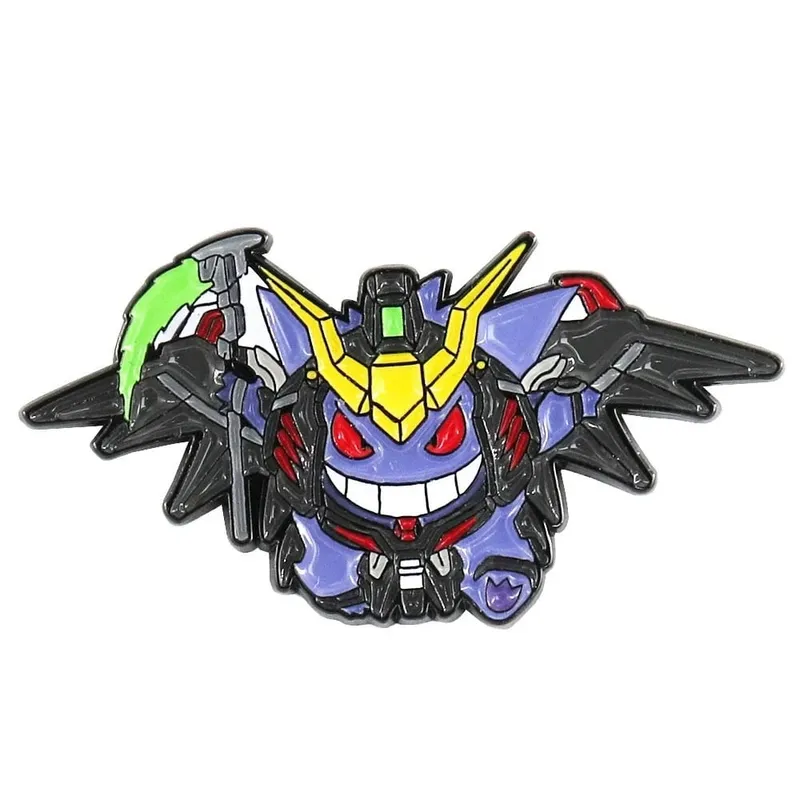 Alfinete esmaltado pokémon gengar e pikachu, alfinetes de lapela para mochilas, emblemas de pão, broche de medalha para roupas, joias, presentes para amigos