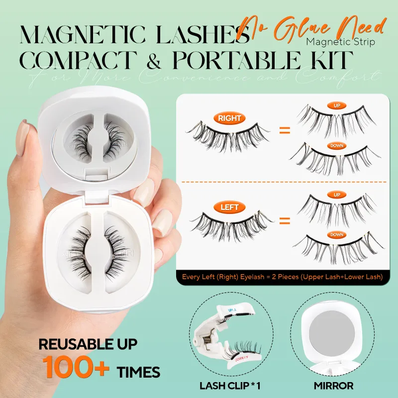 Cílios magnéticos macios, sem necessidade de cola, cílios 3d de aparência natural reutilizável, fácil aplicação, kit de cílios magnéticos macios para maquiagem dos olhos
