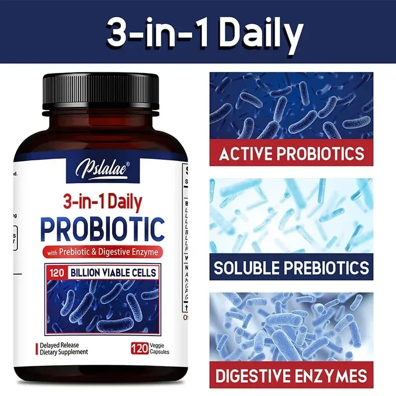Probiotics + Prebiotics + Digestive Enzymes - Promote Intestinal Flora Digestive Health Women & Men Provide Lasting EnergySupple — image 1