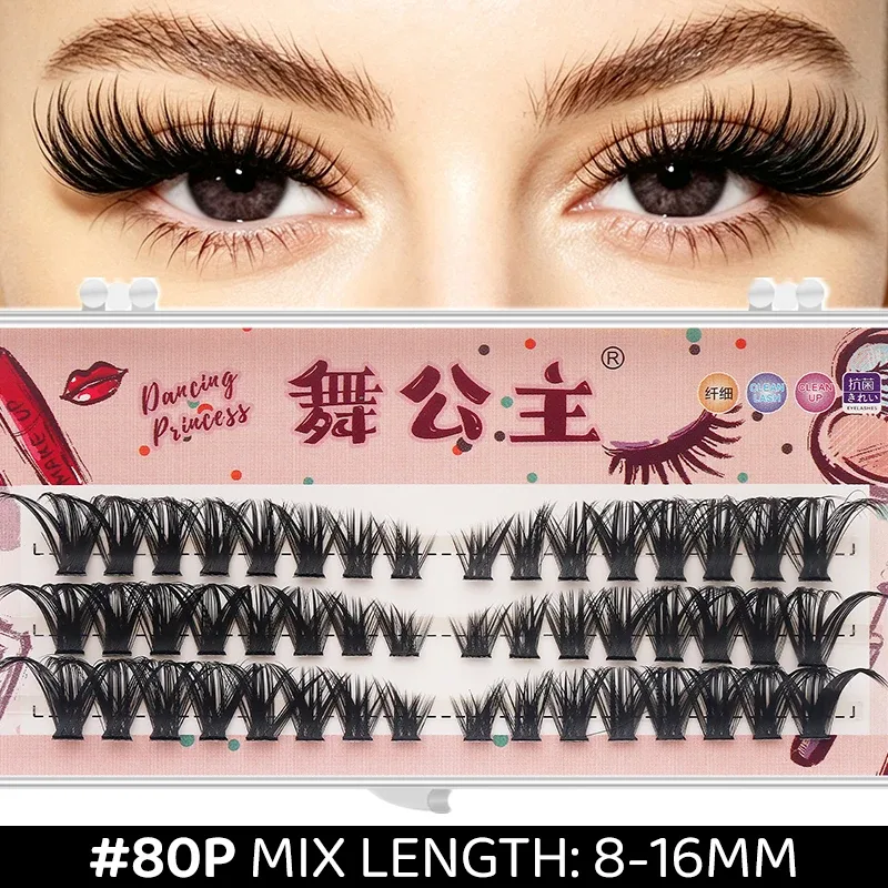 3 linhas diy grosso individual cluster extensões de chicote segmentado natural lash clusters estilo olho auto-enxerto cílios maquiagem