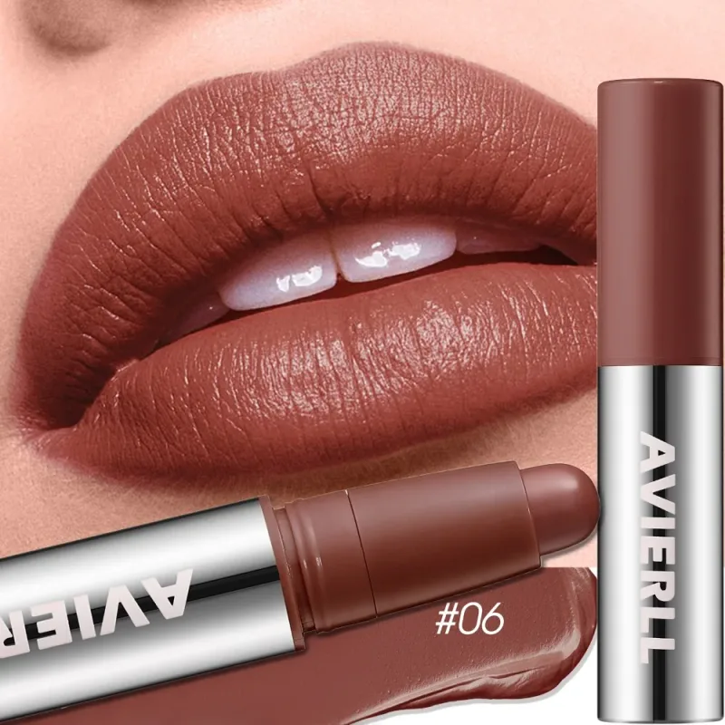 Smooth Matte Lipstick - Long-Lasting Moisturizing and Easy to Apply Lip Glaze with Rotating Pen Design - Waterproof Lip Makeup