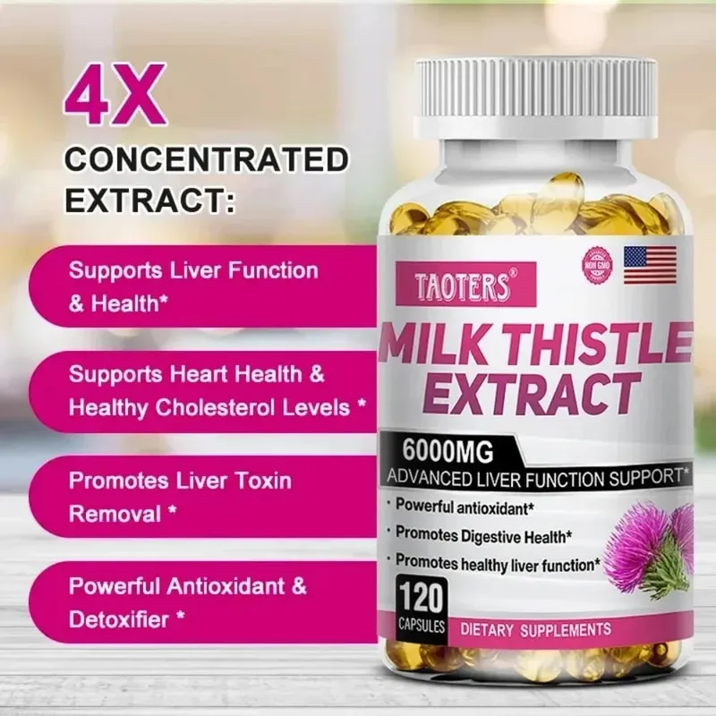 Milk Thistle with Dandelion Root - Liver & Kidney Health Support Supplement - Vegan Non-GMO Gluten Free