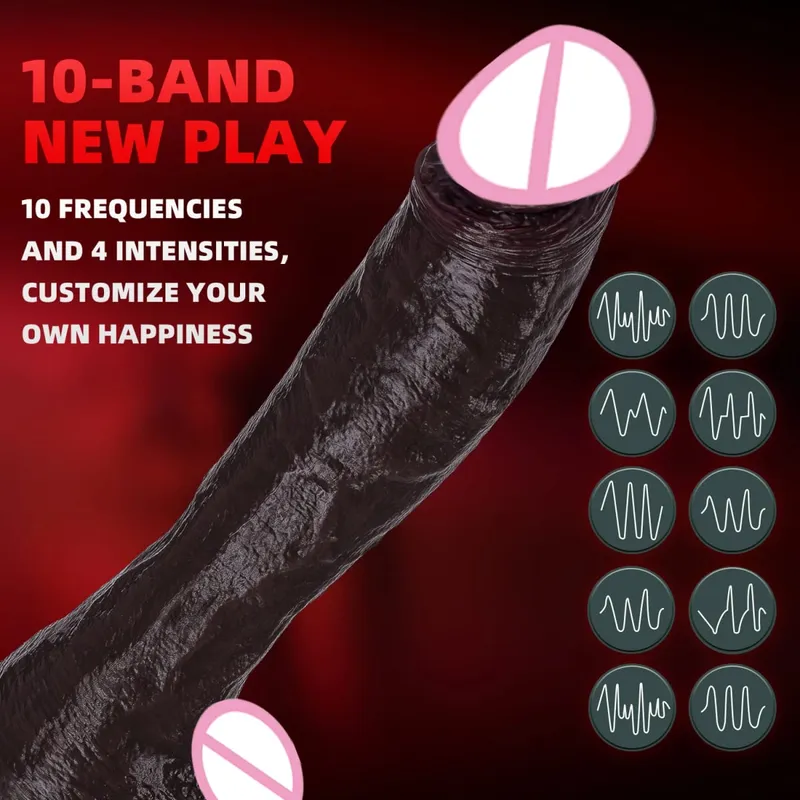 Realistic Black Dildo Vibrator Wireless Remote Rotating Penis Suction Cup Telescopic Vibrating Dildos Dick Sex Toys For Women