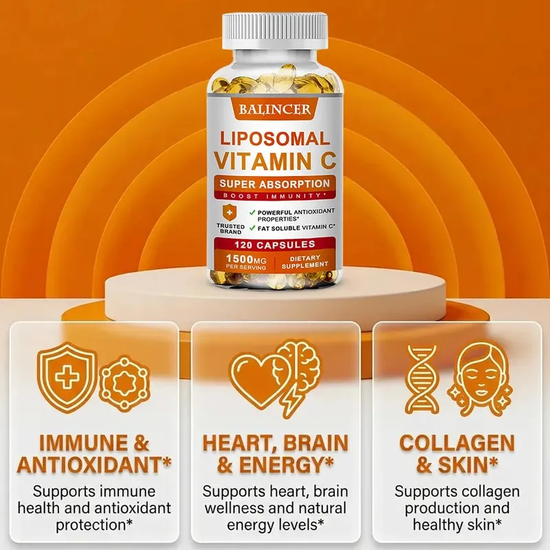 Liposomal Vitamin C Supports Antioxidant Health & Immune Function High Absorption Non-GMO Gluten Free – 120 Capsules