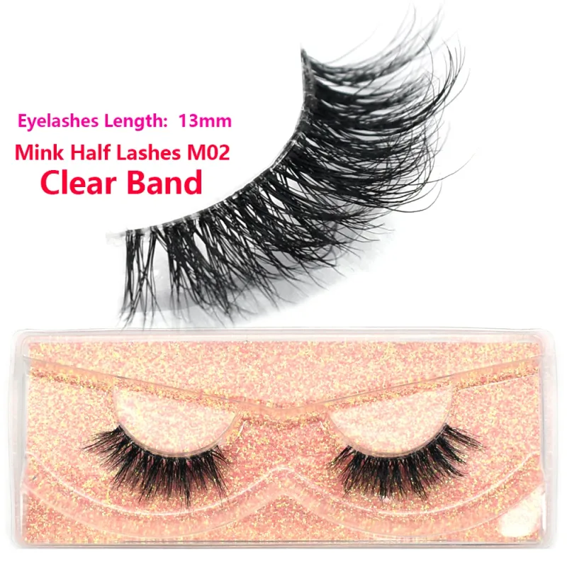 Half Eye Lashes Natural 3D Mink Short False Eyelashes Fluffy Wispy Cross Strip Fake Lashes Soft Half Eyelashes Extension Makeup — image 44