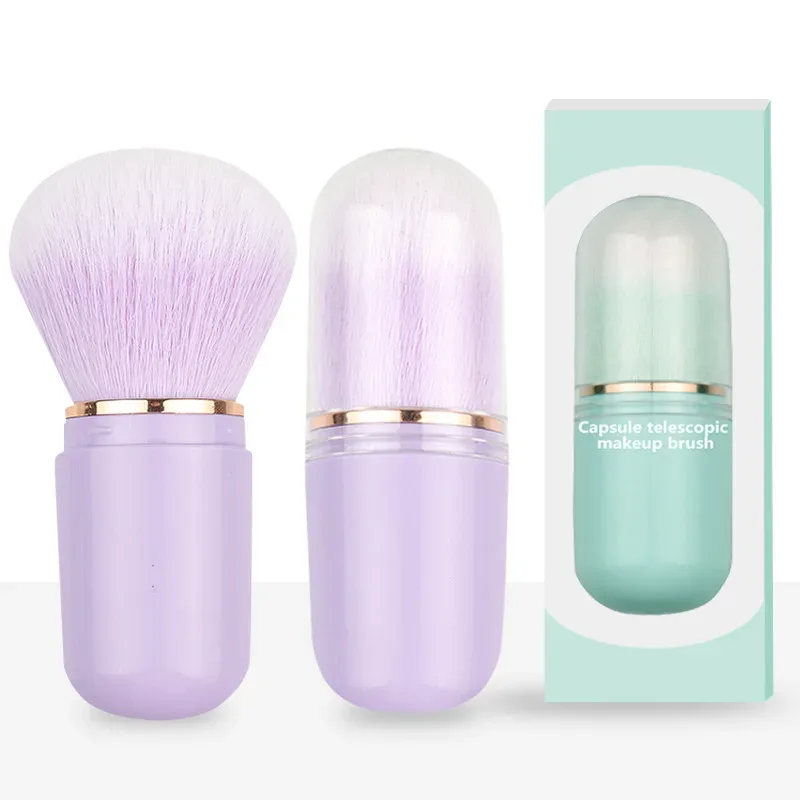Ferramentas de maquiagem únicas, mini pincéis de maquiagem portáteis, ferramentas de beleza retráteis, pincel para pó solto, blush, pincéis de maquiagem