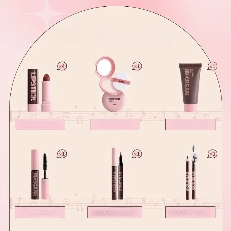 Kit de maquiagem moderno de 9 peças - Conjunto completo de maquiagem para rosto inteiro para looks diários e presentes — image 6