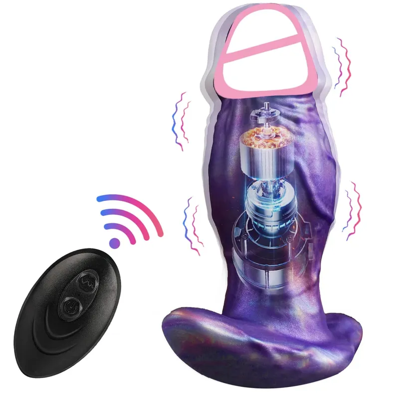 Plugue anal realista para bunda, vibrador de silicone com controle remoto, vibração de 10 frequências, massageador de próstata, plugue anal, brinquedo sexual adulto