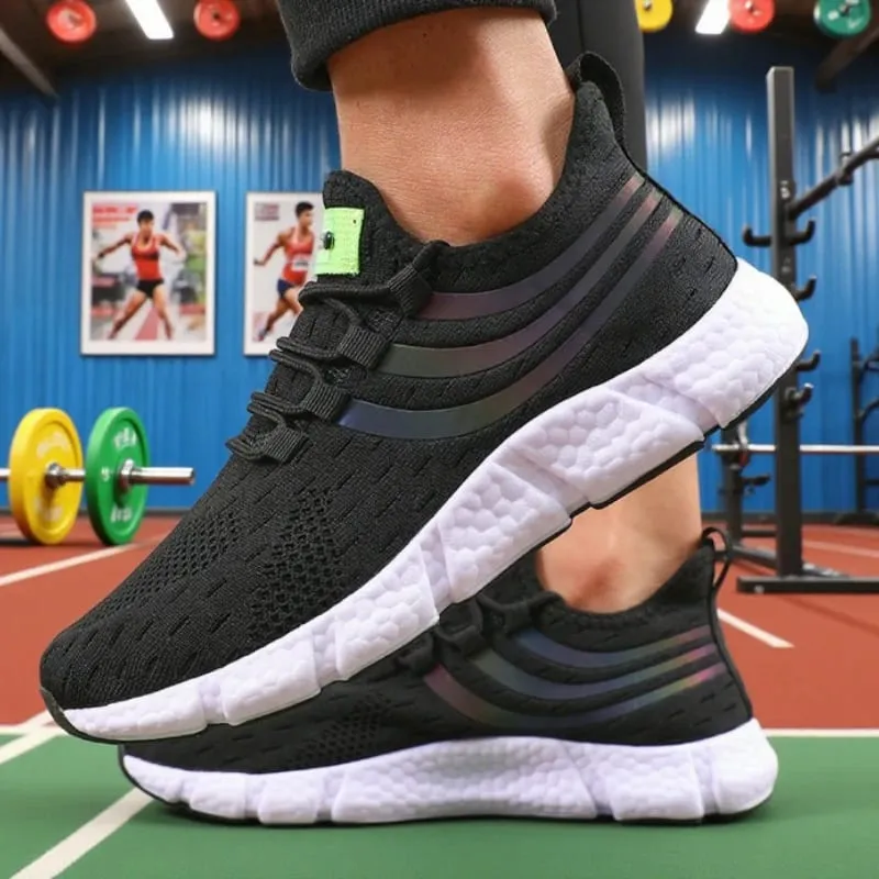 Tênis de malha masculino leve confortável macio respirável tênis de corrida atlético tenis multi colorido sapatos de caminhada