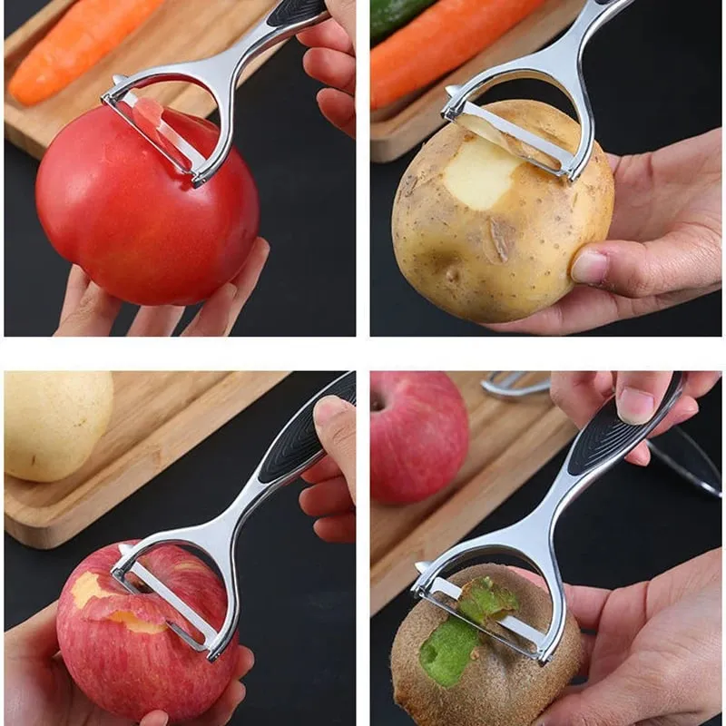 Aço inoxidável frutas vegetais ferramentas descascador de legumes descascador de batata acessórios de cozinha alça antiderrapante sggj001