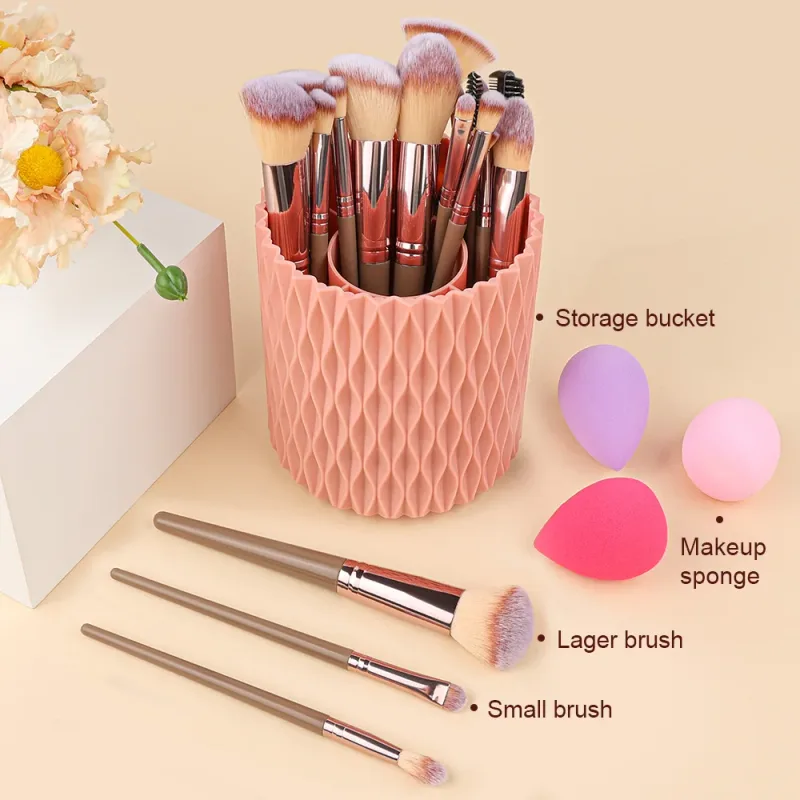 1-20 pçs pincéis de maquiagem conjunto sombra de olho fundação blush iluminador corretivo ferramenta de beleza feminina puffs beleza esponjas polegar puffs