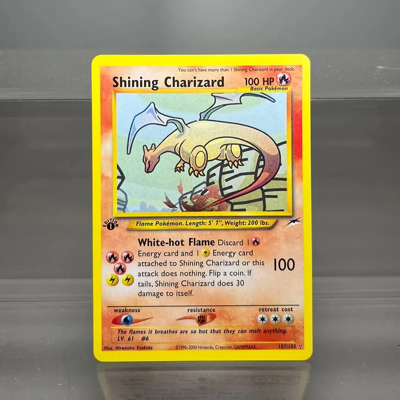 Neo destino charizard ptcg cartão de coleção única 1ª edição 1996 tyranitar gengar cartão pkm cartões proxy brinquedos presentes