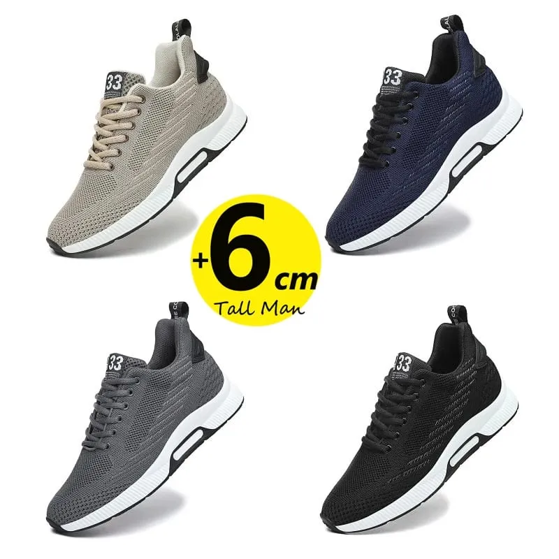 Tênis masculino palmilhas de aumento de altura 6cm sapatos de elevador robusto salto mais alto plus size 37-46 — image 2