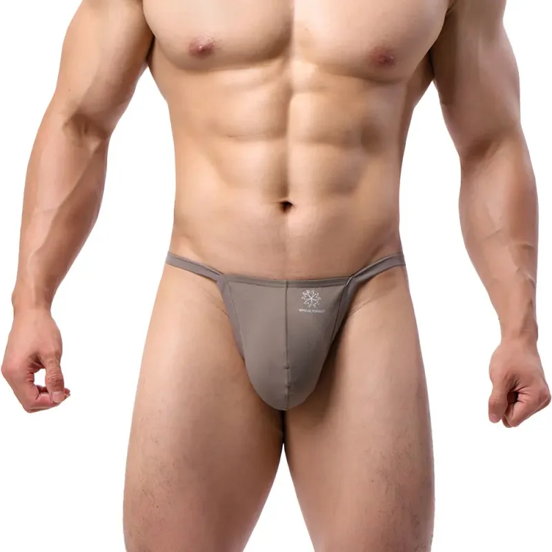 Tanga de tecido respirável de secagem rápida masculina cuecas confortáveis ​​de cintura baixa roupa interior sexy moda pessoa corajosa