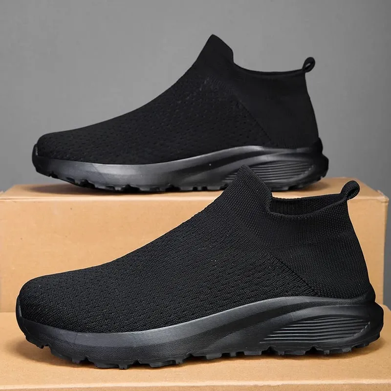 Tênis de alta qualidade masculino confortável respirável leve macio dedo do pé largo antiderrapante meias planas sapatos esportivos casuais ao ar livre — image 2