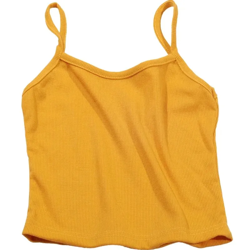 夏季新款純色小吊帶背心，適合女生及學生，顯瘦，百搭螺紋背心。短打底襯衫